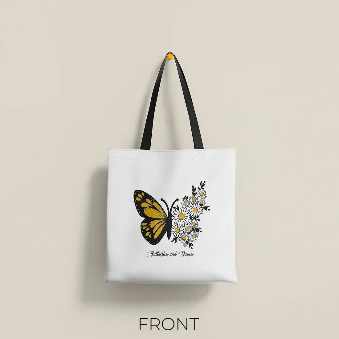 Nature Illustration Butterflies Printed Bag