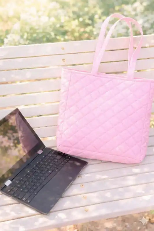 Pastel Pink Puffer Bag